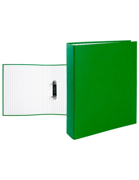 Carpeta de 2 anillas 40mm mixtas liderpapel folio carton forrado paper coat compresor plastico verde