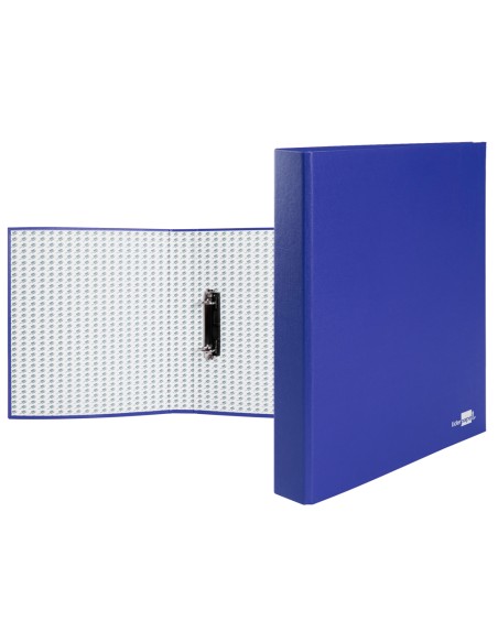 Carpeta de 2 anillas 25mm mixtas liderpapel folio carton forrado paper coat compresor plastico azul