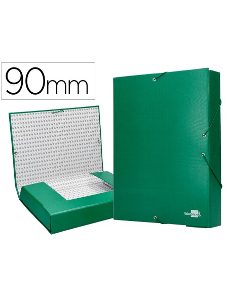 Carpeta proyectos liderpapel folio lomo 90mm carton forrado verde
