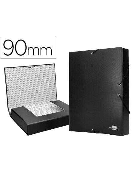 Carpeta proyectos liderpapel folio lomo 90mm carton forrado negra