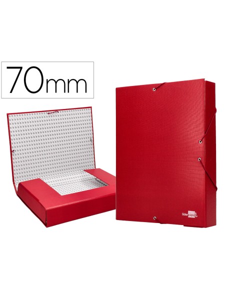 Carpeta proyectos liderpapel folio lomo 70mm carton forradoroja