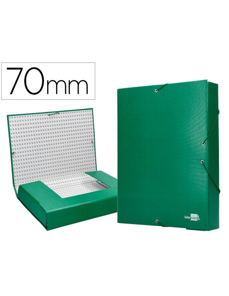 Carpeta proyectos liderpapel folio lomo 70mm carton forradoverde
