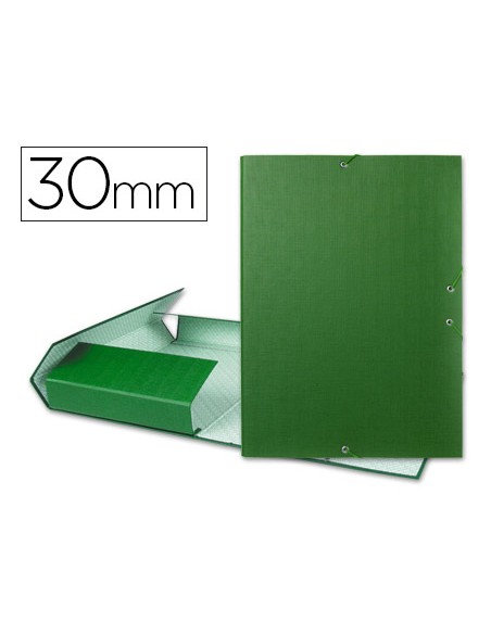 Carpeta proyectos liderpapel folio lomo 30mm carton forrado verde