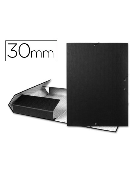 Carpeta proyectos liderpapel folio lomo 30mm carton forrado negra