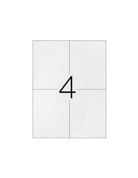 Etiqueta adhesiva q-connect kf10660 tamaño 105x148,5 mm fotocopiadora laser ink-jet caja con 100 hojas din a4