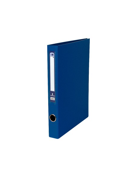 Carpeta de 2 anillas 25mm mixt as liderpapel folio forrado papercoat con ollao y tarjetero compresor plastico azul