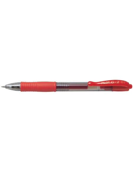 Boligrafo pilot g-2 rojo tinta gel retractil sujecion de caucho