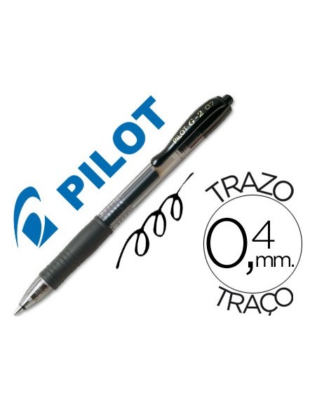 Boligrafo pilot g-2 negro tinta gel retractil...