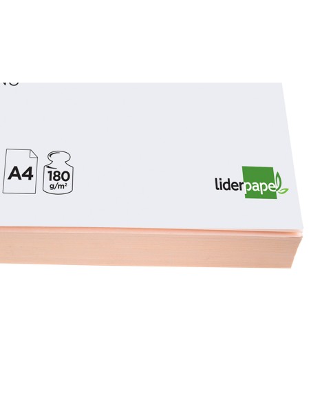 Cartulina liderpapel a4 180g/m2 crema paquete de 100 hojas