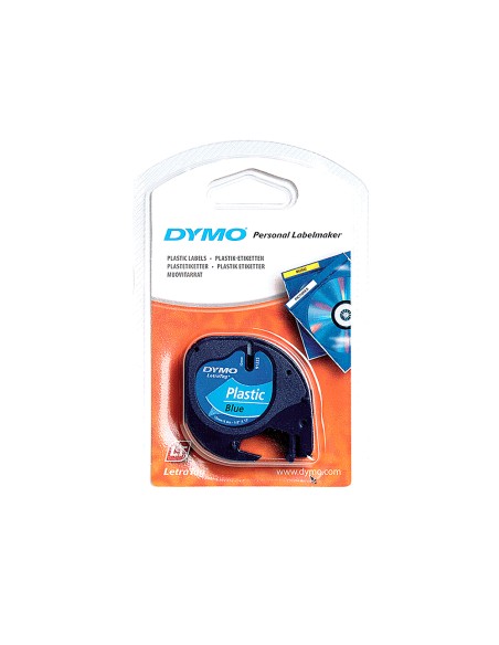 Cinta dymo 12mmx4mt -negro/azul para maquina letratag