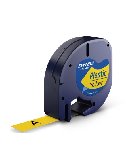 Cinta dymo 12mmx4mt -negro/amarillo para maquina letratag