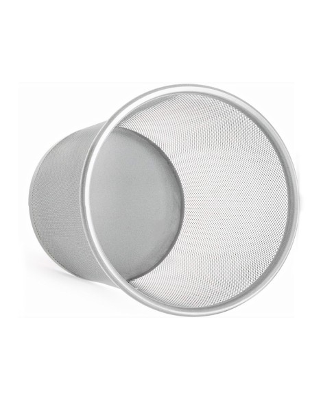 Papelera metalica q-connect rejilla plata 265x285 mm