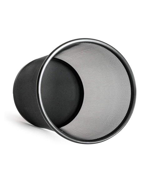 Papelera metalica q-connect rejilla negra 265x285 mm
