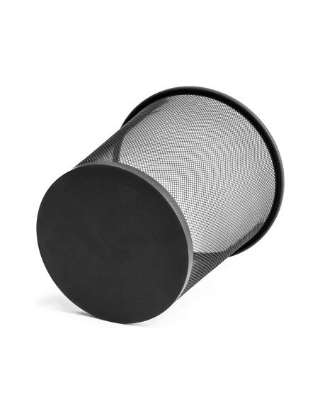 Papelera metalica q-connect rejilla negra...