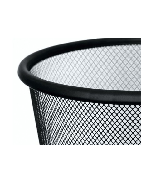 Papelera metalica q-connect rejilla negra 265x285 mm