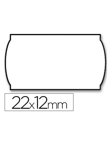 Etiquetas meto onduladas 22x12 mm lisa removible blanca rollo 1500 etiquetas