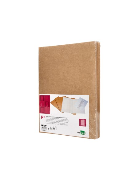 Subcarpeta liderpapel folio kraft interior blanco 240g/m2