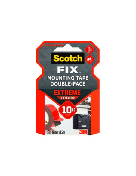 Soporte adhesivo cinta scotch doble cara superresintente 1,5 mt x 19 mm