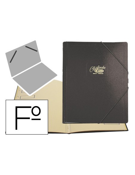 Carpeta clasificador carton compacto saro folio negra -12 departamentos