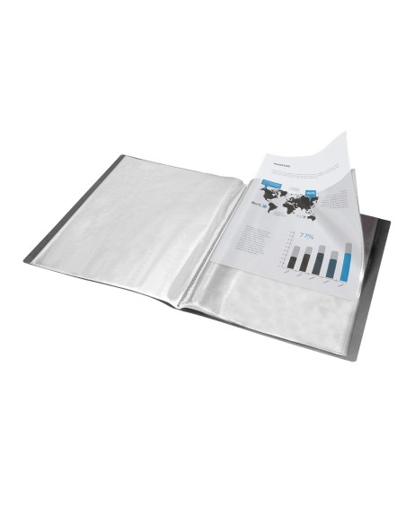 Carpeta liderpapel escaparate 37905 10 fundas polipropileno din a4 negro opaco