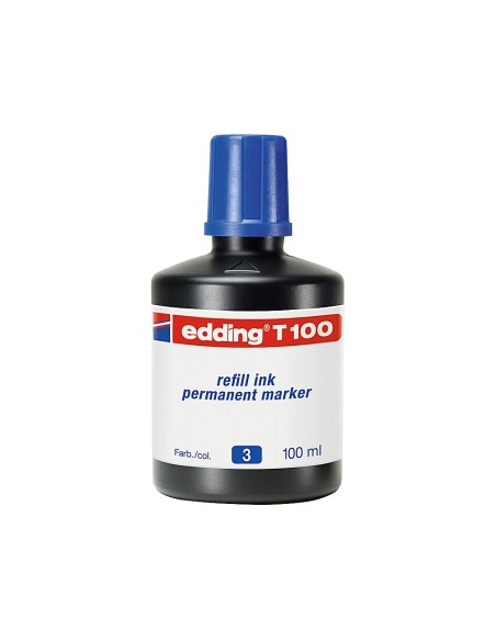 Tinta rotulador edding t-100 azul bote 100 ml