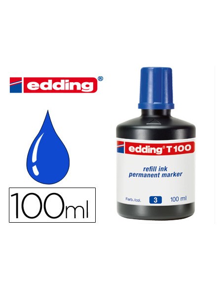 Tinta rotulador edding t-100 azul bote 100 ml