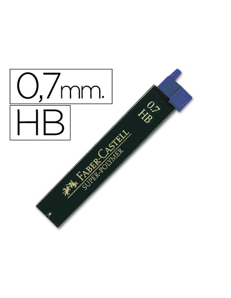 Minas faber grafito 9067 0,7 mm hb estuche de 12 minas