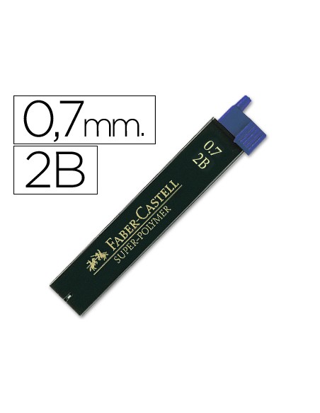 Minas faber grafito 9067 0,7 mm 2b estuche de 12 minas