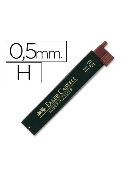 Minas faber grafito 9065 0,5 mm h estuche de 12...