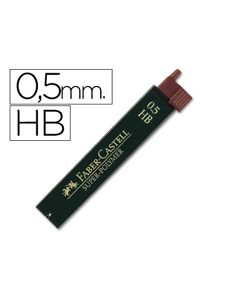 Minas faber grafito 9065 0,5 mm hb estuche de 12 minas