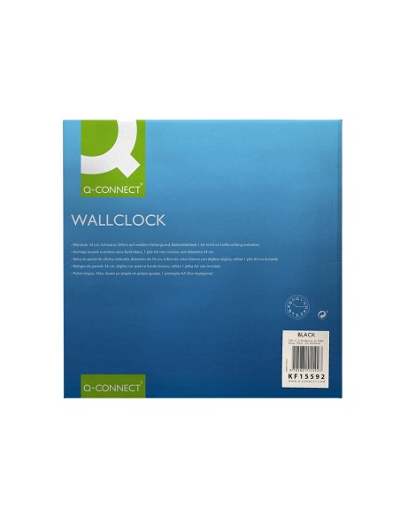 Reloj q-connect de pared plastico oficina...