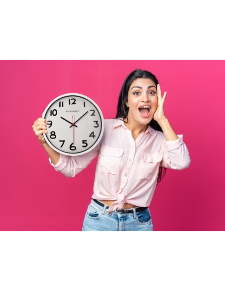 Reloj q-connect de pared plastico oficina...