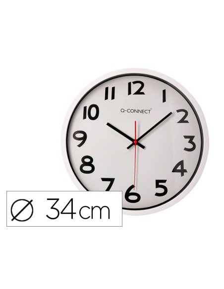 Reloj q-connect de pared plastico oficina...