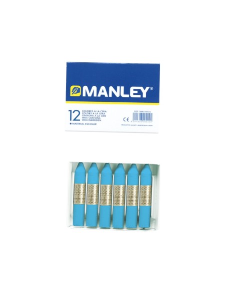 Lapices cera manley unicolor azul celeste n.17...