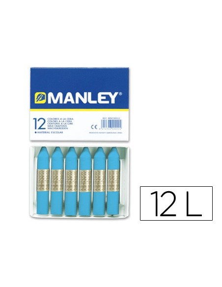 Lapices cera manley unicolor azul celeste n.17...