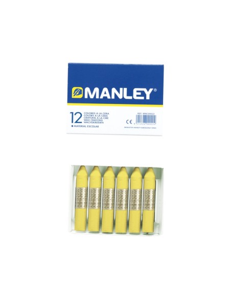 Lapices cera manley unicolor amarillo claro n.4...