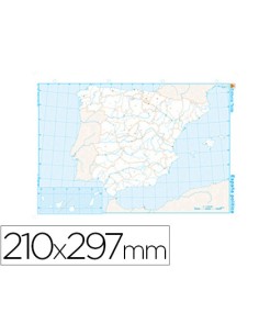 Mapa mudo b/n din a4 españa... 2