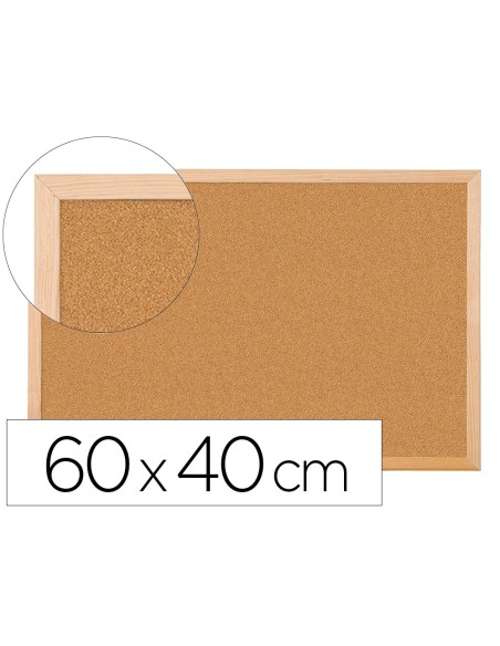 Pizarra corcho q-connect 60x40 cm marco de madera