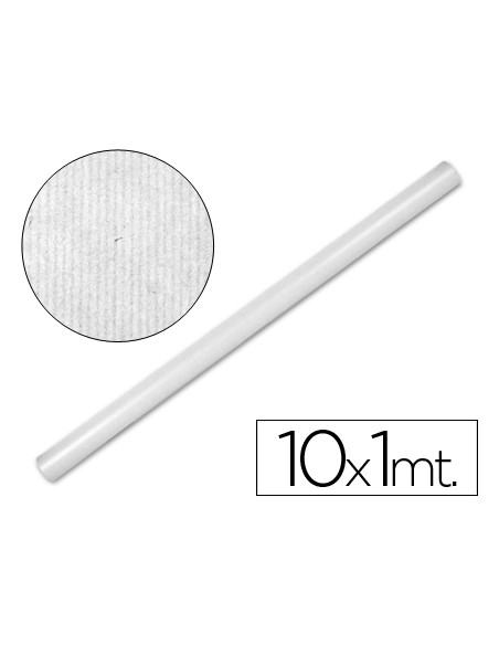 Papel kraft liderpapel blanco rollo 10x1 mt