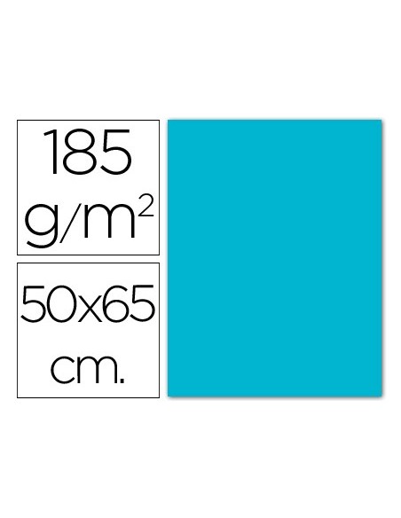 Cartulina guarro azul turquesa 50x65 cm 185 gr