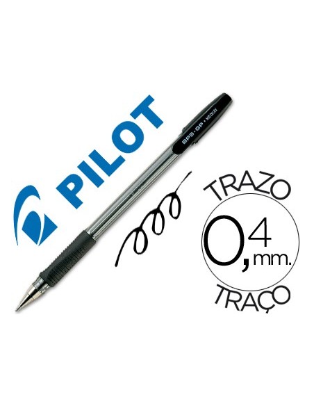 Boligrafo pilot bps-gp negro sujecion de caucho...