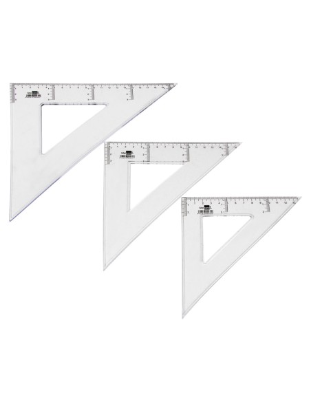 Escuadra liderpapel 30 cm plastico cristal