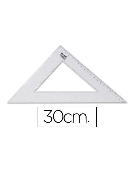 Escuadra liderpapel 30 cm plastico cristal