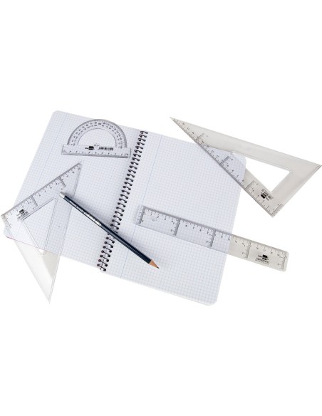 Escuadra liderpapel 25 cm plastico cristal