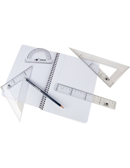 Escuadra liderpapel 25 cm plastico cristal