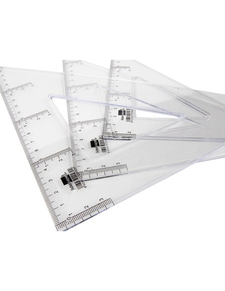 Escuadra liderpapel 20 cm plastico cristal
