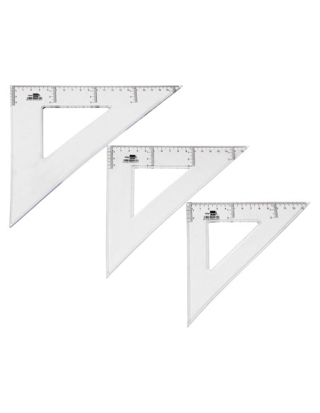 Escuadra liderpapel 20 cm plastico cristal