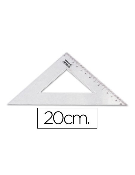Escuadra liderpapel 20 cm plastico cristal