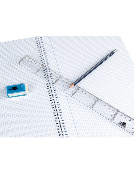 Regla liderpapel plastico cristal 30 cm