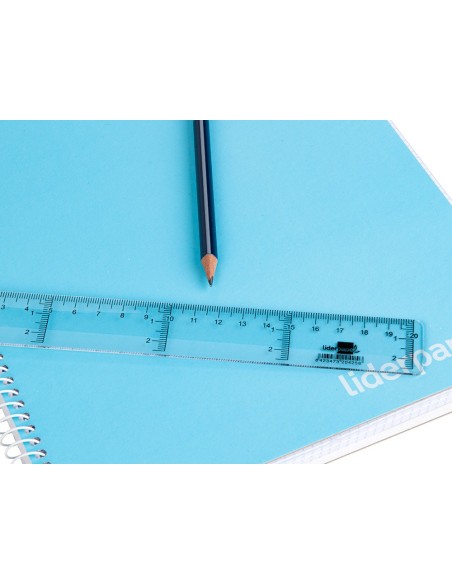 Regla liderpapel plastico cristal 20 cm